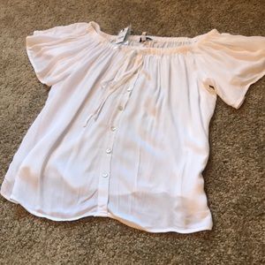 NWT White Express cold shoulder blouse